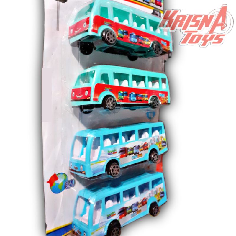 MAINAN ANAK MOBIL BUS METRO/MOBIL BUS TAYO isi 4pcs