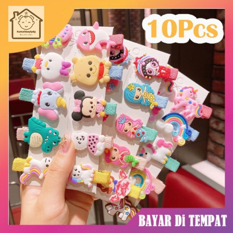 Jepit rambut anak set 10 pcs model kartun Hairpin Rambut cewek HairClips