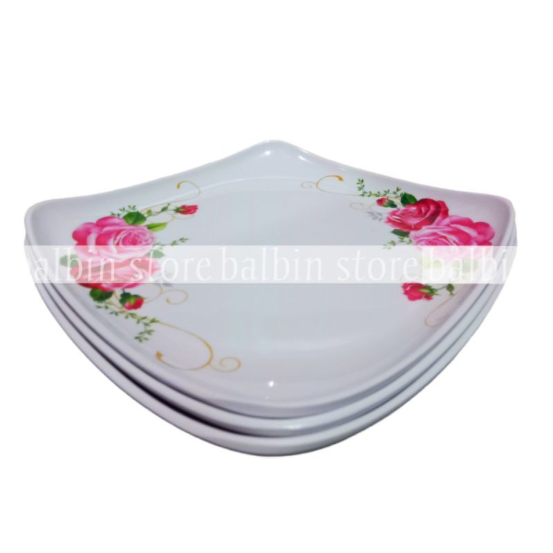 PIRING SAJI 10INC MELAMINE WARE SINGA-SINGI MOTIF ROSE