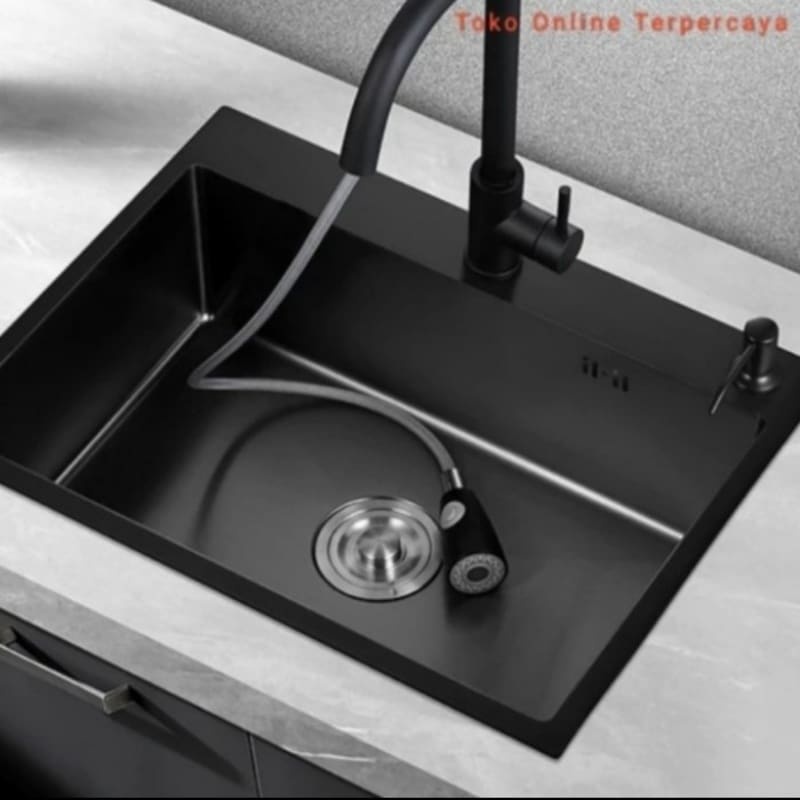Kitchen sink ONAN 8050 hitam paket 1 Lubang Besar