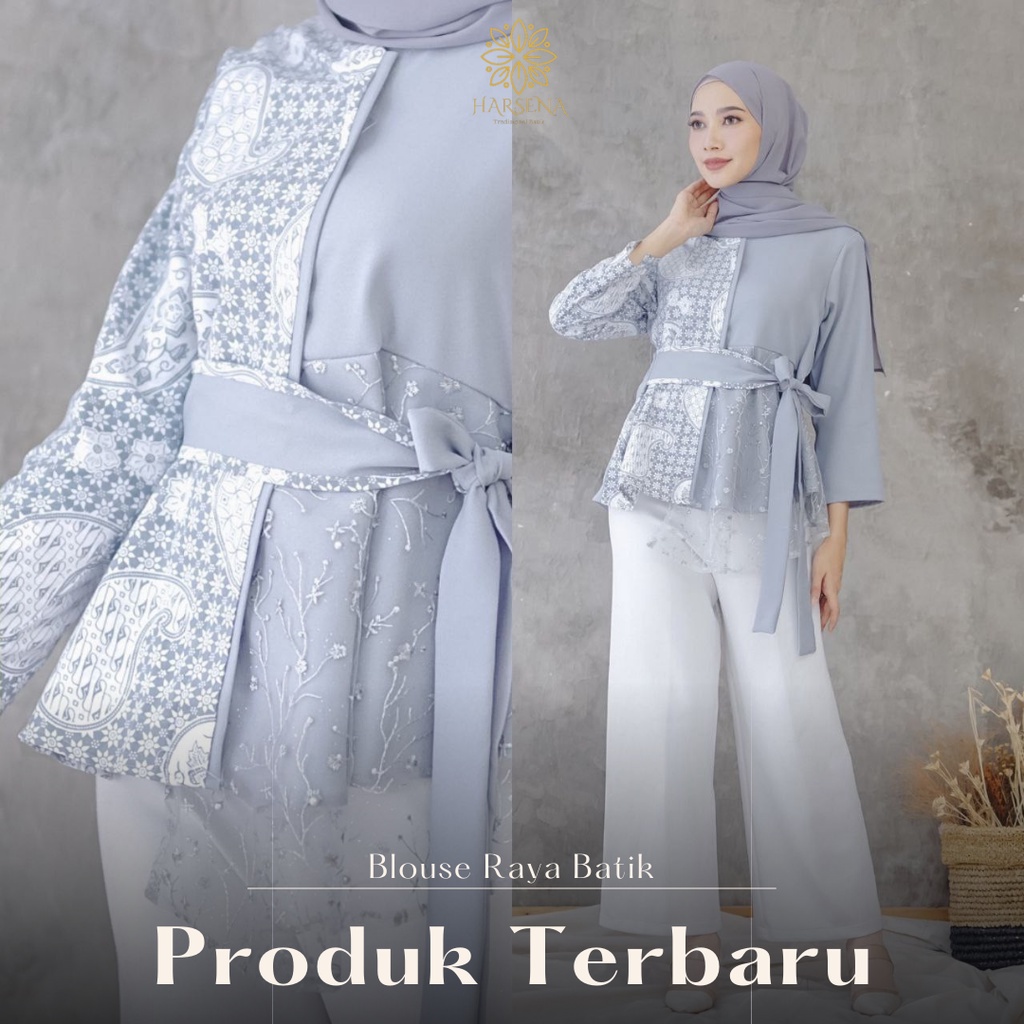 BLOUSE BATIK RAYA KOMBINASI MODERN