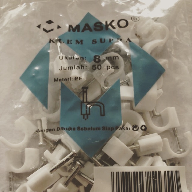 Klem kabel clip kabel cable no 8 mm no.8 masko beton