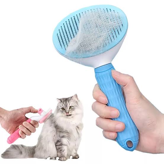 Sisir Grooming Kucing Anjing - Hair Pet Grooming Brush Sisir with Button Premium