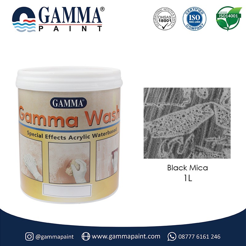 Gamma Wash - BLACK MICA - Cat wash Motif Spesial Efek