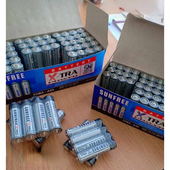 AA Baterai A2 Kuat Tahan Lama Termurah Batrai Mainan Batu Batery Remot TV Battery Bagus Murah Sunfree AAA 3A