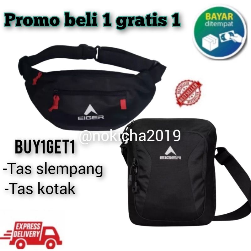 Tas slempang pria//tas kotak pria//gratis tas pinggang pria