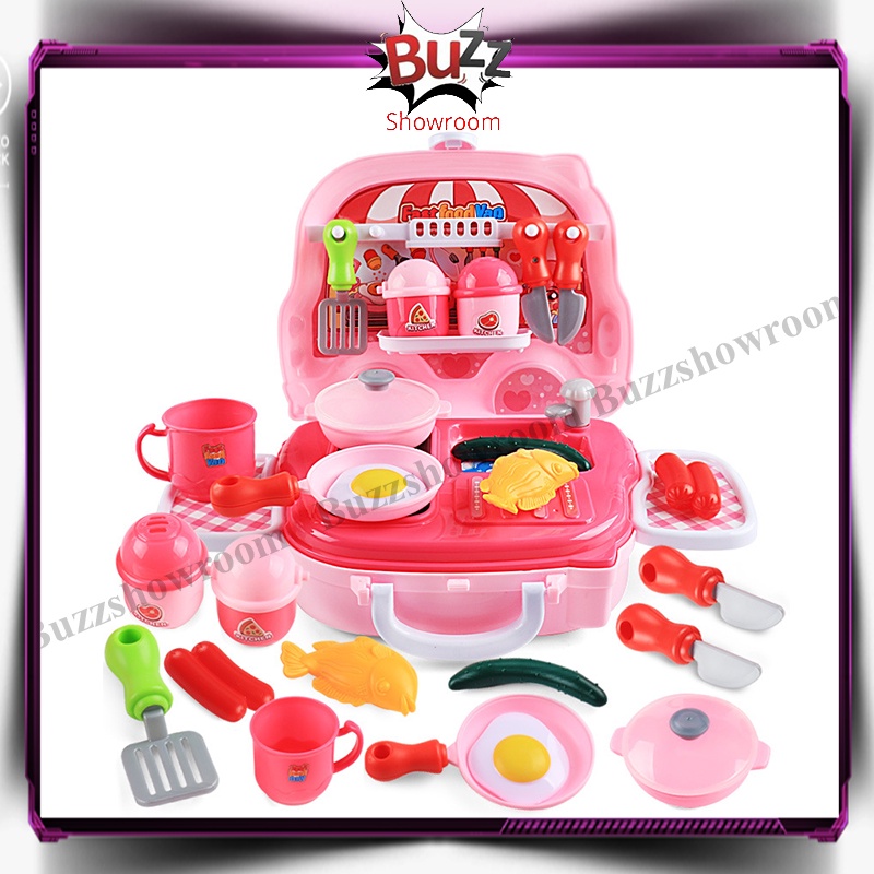 Mini Kitchen Ware Set Suitcase MasakMasak Mainan Anak Masak Masakan