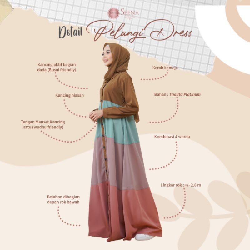 GAMIS PELANGI BY SEENA MODESTY