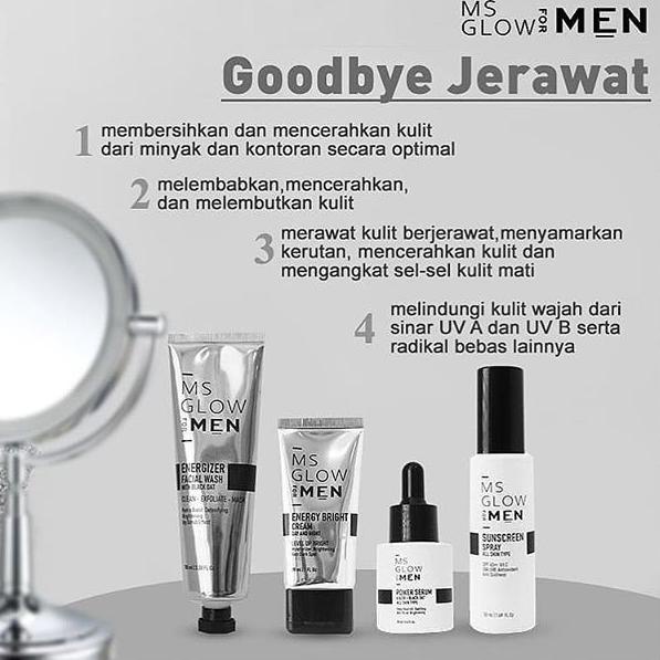 [KODE PRODUK S0IDJ6496] MS Glow Men paket Basic 3in1 / Paket 4in 1 / Skincare Pria MS Glow