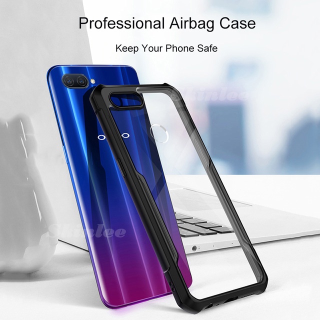 Case Oppo A12 Armor Fushion Transparent Casing + Tempered Glass Full Layar dan Skin Carbon