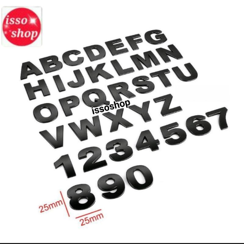 Emblem Huruf/Emblem huruf mobil/Emblem Huruf & Angka / Emblem Huruf Nama Emblem Abjad Huruf Angha St