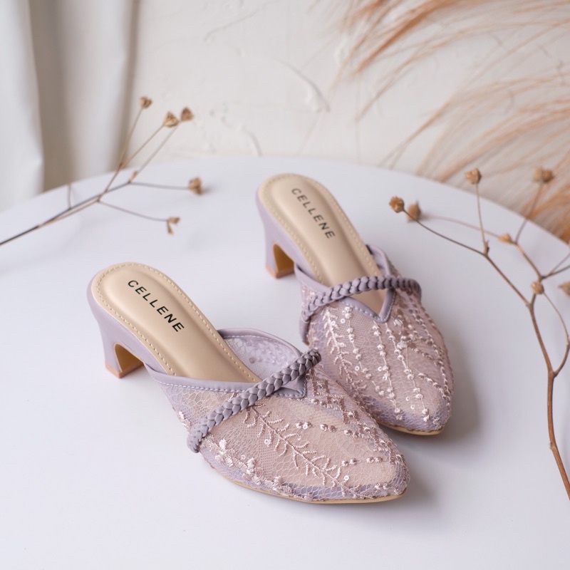 Cellene • CENDANA HEELS 8 warna (1/2) Heels Brukat Lace Wedding Shoes 5cm