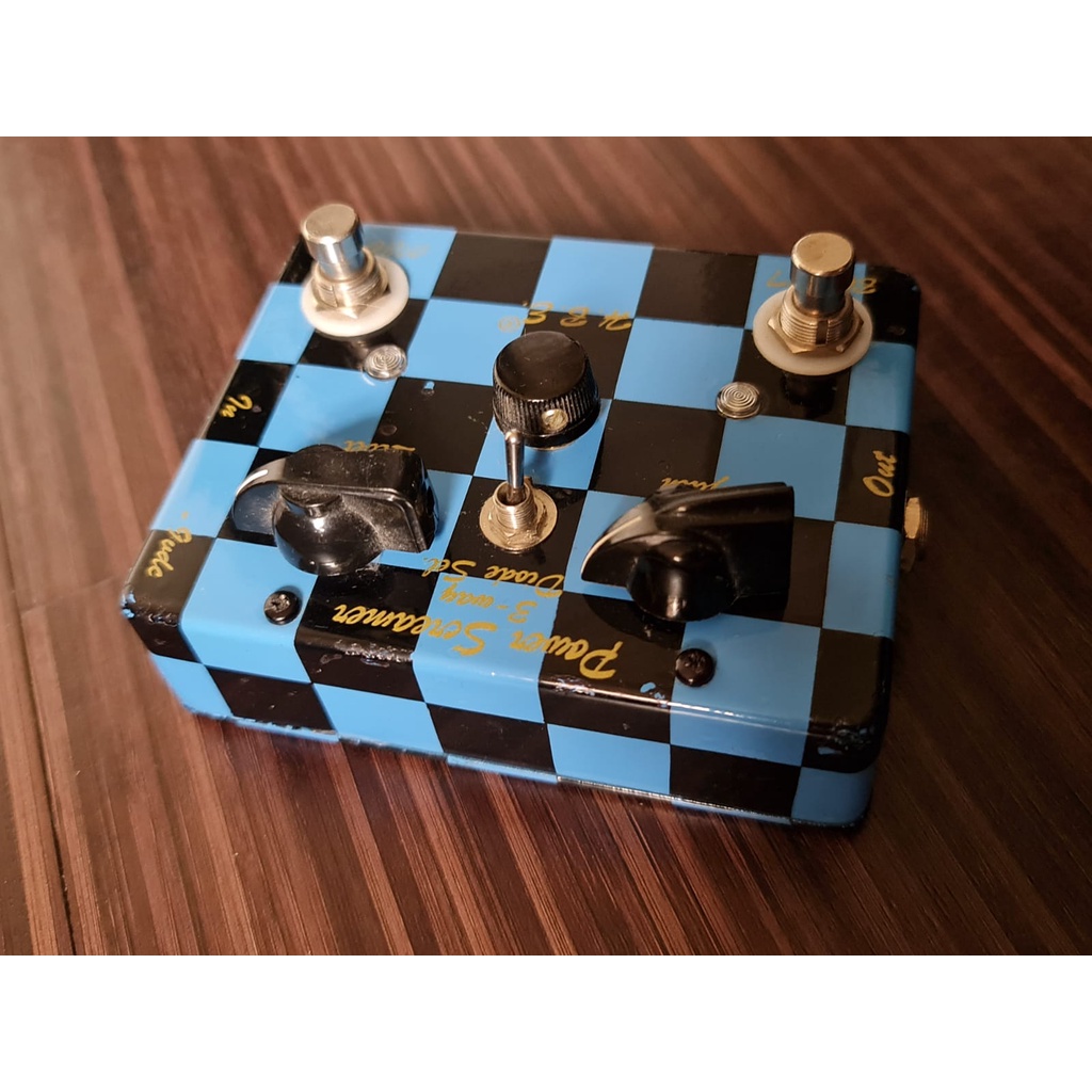 HBE HomeBrew Electronics - Power Screamer warna custom blue black checkerboard overdrive distortion 