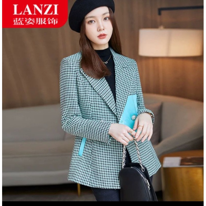 VN IROO TWEED BLAZER PREMIUM /  BLAZER VINTAGE KOREAN STYLE / WINTER TWEED BLAZER