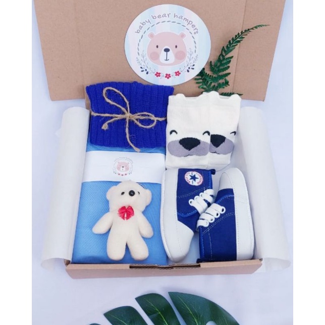 BB1 -  Hampers Bayi / Baby Hampers / Newborn Baby Gift Set / Baby Gift / Kado Bayi / Kado Lahiran / Kado Anak lahir / kado anak / hadiah kelahiran-Cozy bear blue