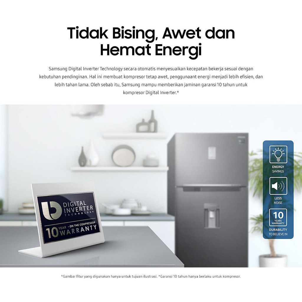 SAMSUNG Kulkas 2 Pintu [528 L] RT53K6231BS/SE Black Inox/ VCM-6