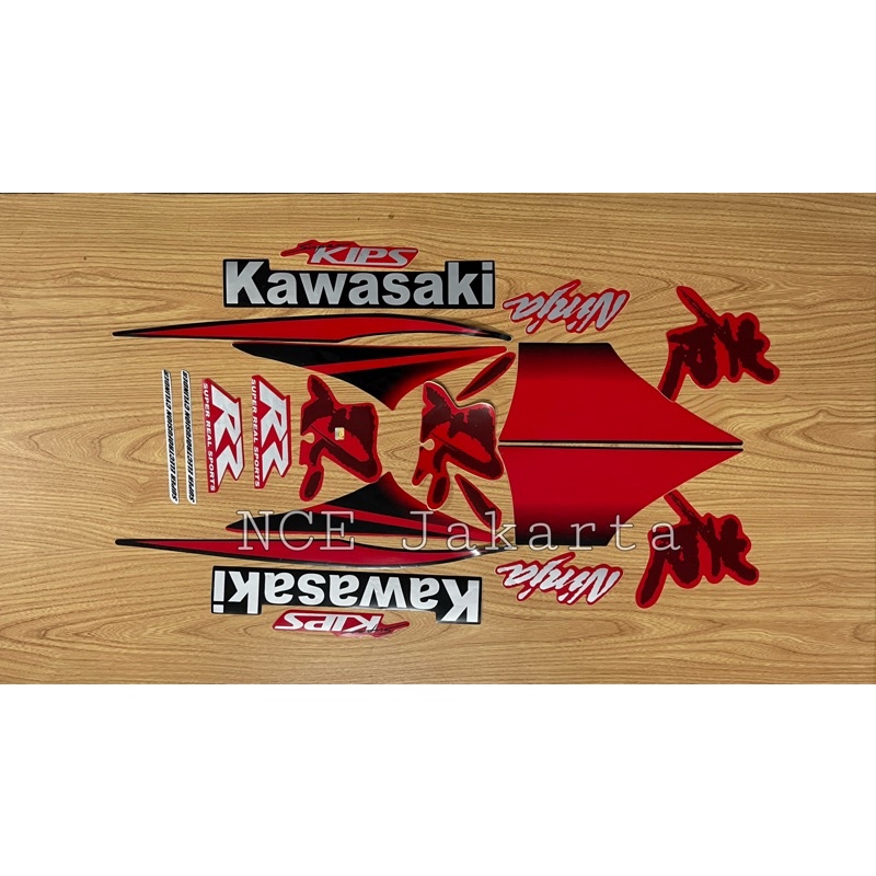 Stiker striping Ninja RR 2010 Merah.