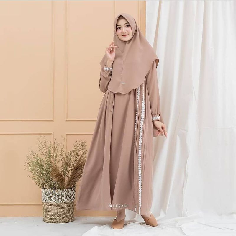 Denada syar'iterbaru | dress hijabcasual | pakaian dress khimar | pakaian wanita(DRESS+KHIMAR)2023