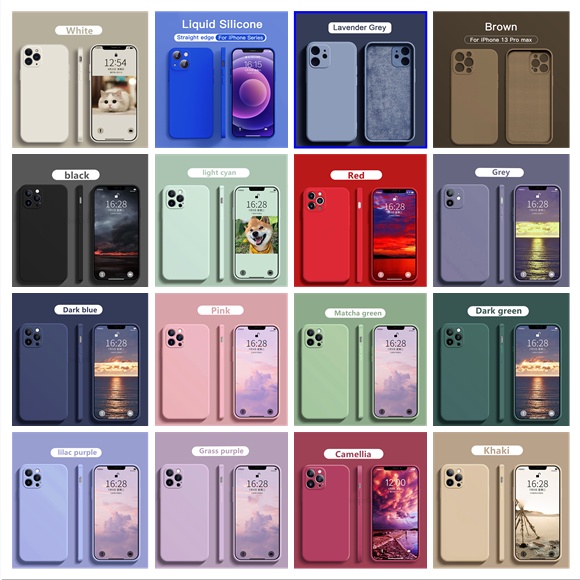 Casing Silikon iphone 13 pro 12 pro max 11 xs max xr x xs 7 8 plus shockproof Warna khaki