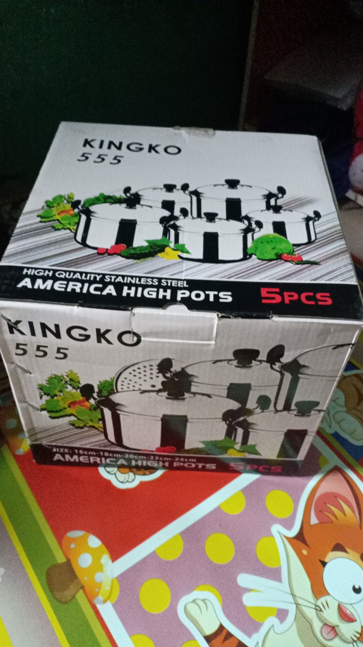 Panci 1 Set 5 Pcs Kingko / Homelux America High Pots + Steamer Stainless Steel