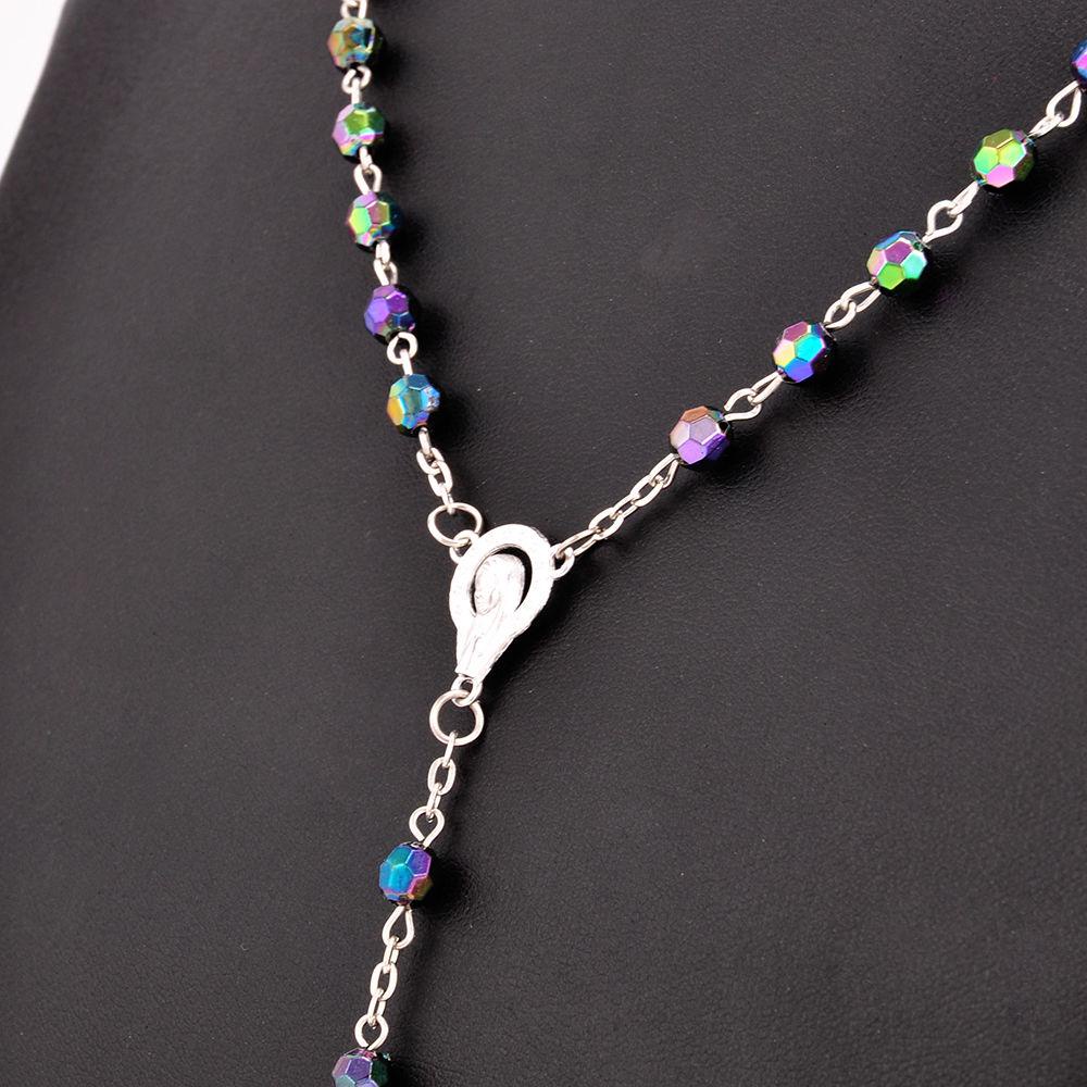 Perhiasan Kalung Salib LILY Charm Salib Rosario Beads Chain