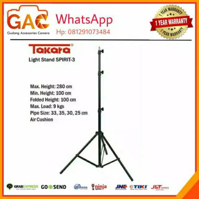 Paket murah GAC lampu studio GODOX SL-60W SL60W + lightstand TAKARA SPIRIT 3m