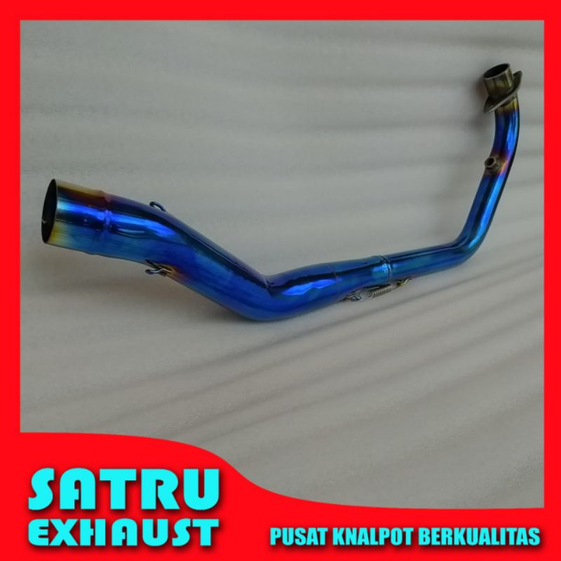 Pipa leheran knalpot bluemoon New CBR150R facelift full bending rol stainless stell - Header full be