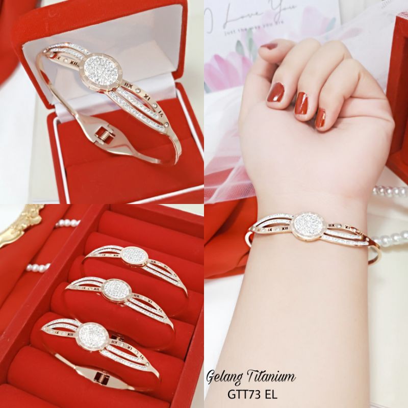 Gelang tangan wanita titanium elegan Gtt73 EL