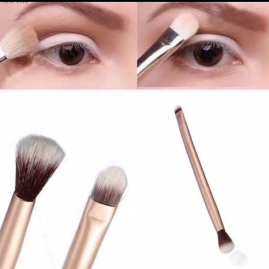 Make Up Brush Eyeshadow Double And Blending 2in1 Eye Makeup Tool Makeup Mata Riasan Mata Alis F092