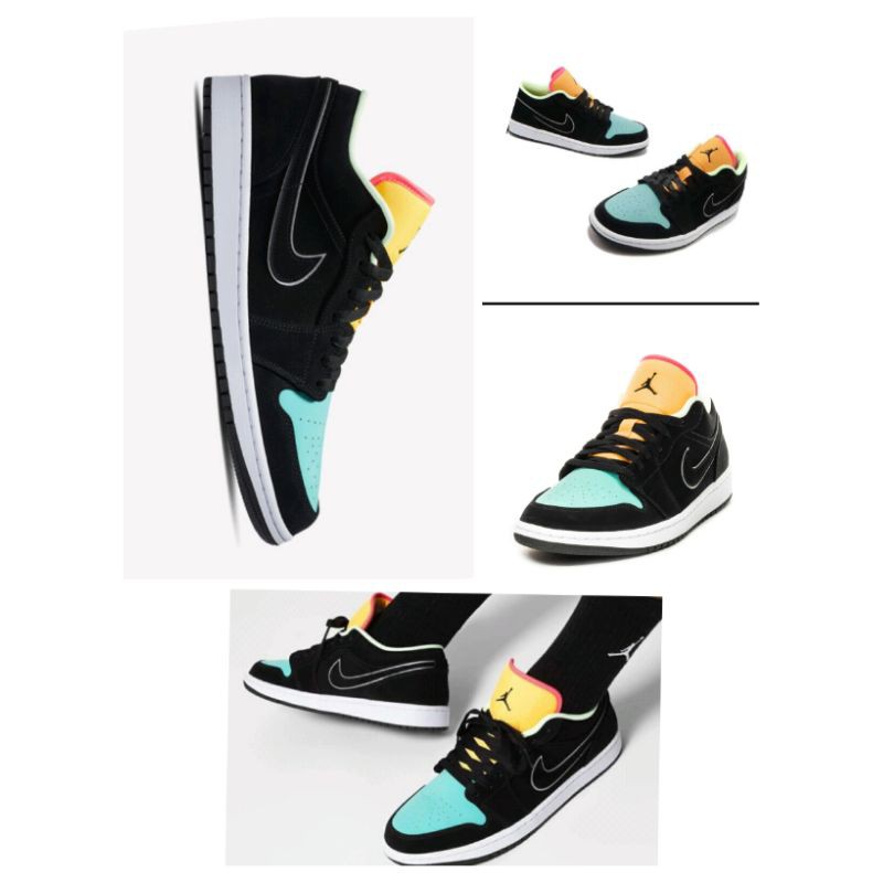 ORIGINAL Nike Air Jordan 1 low SE AURORA GREEN LASER ORANGE US 10.5 / EU 44.5