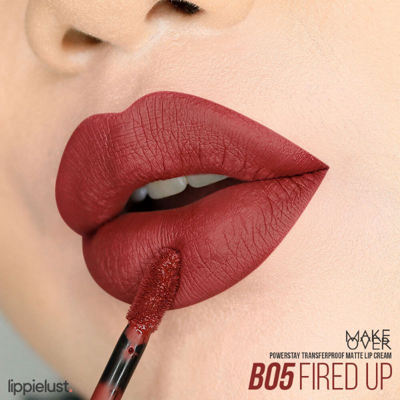 MAKE OVER POWERSTAY TRANSFERPROOF MATTE LIP CREAM B05.FIRED UP