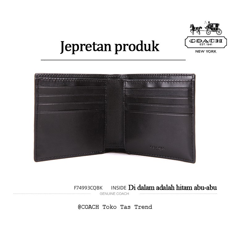 Sale !! Dompet pria COACH / Coach Wallet Ole Men's PVC Hand Hold Dompet Pendek 74993 Man Wallet