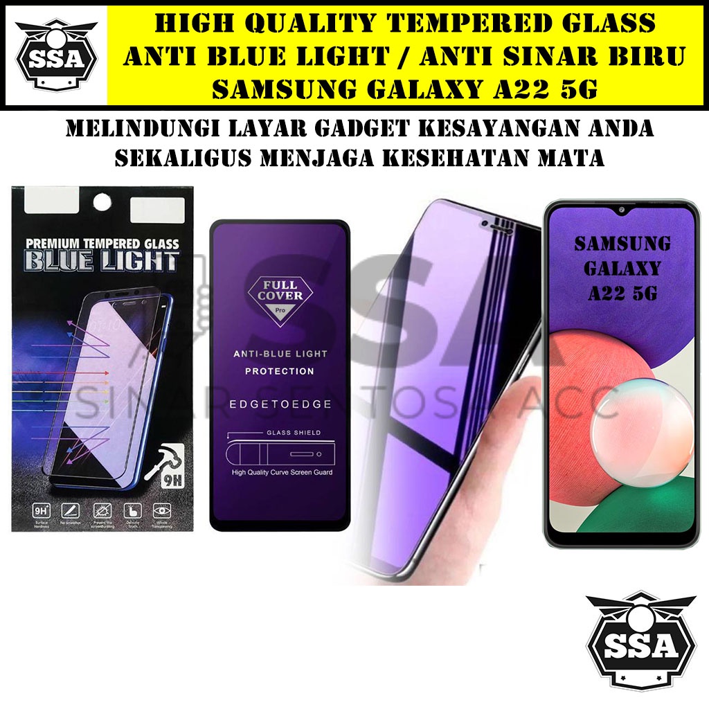 Tempered Glass Samsung Galaxy A22 5G Anti Blue Light Anti Sinar Biru A 22 Ori Original Hp Pelindung Layar Temper Anti Lecet Gores TG Murah Berkualitas