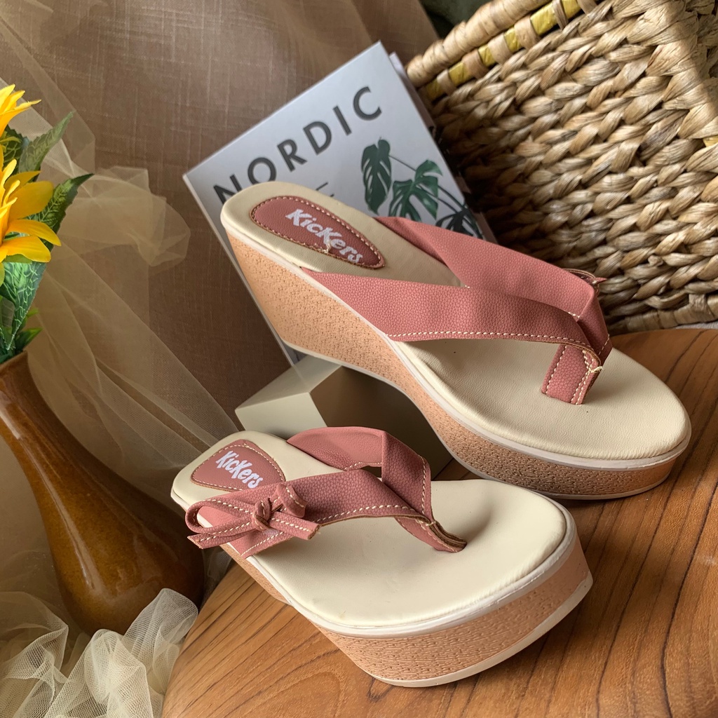 Sandal japit fashion wanita korean style sol wedges 7cm JAKARTA 6