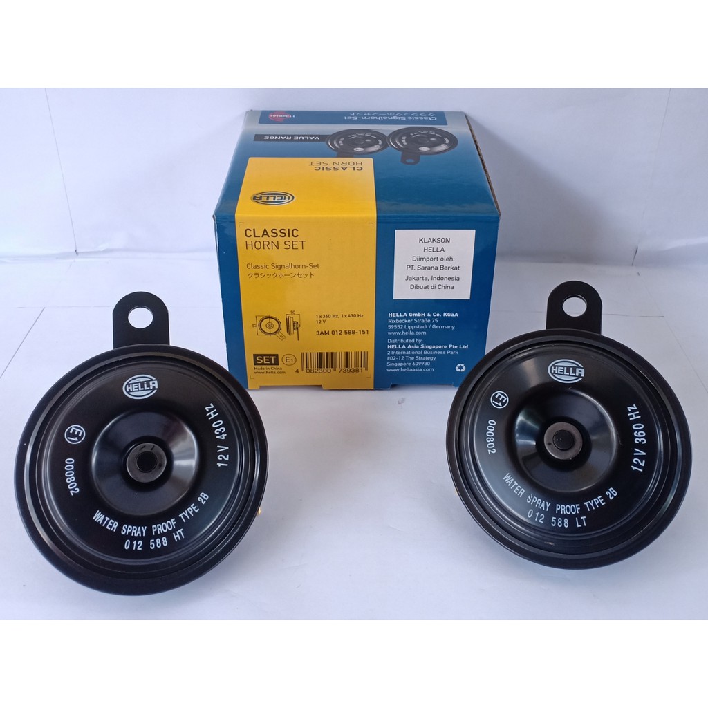 KLAKSON HELLA DISK CLASSIC SIGNAL HORN SET 12V - KLAKSON DISC HELLA