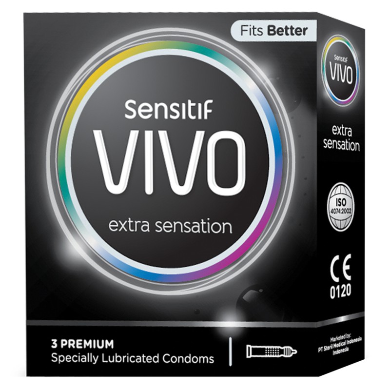 Kondom Vivo Extra Sensation isi 3 Pcs - Kondom Gerigi