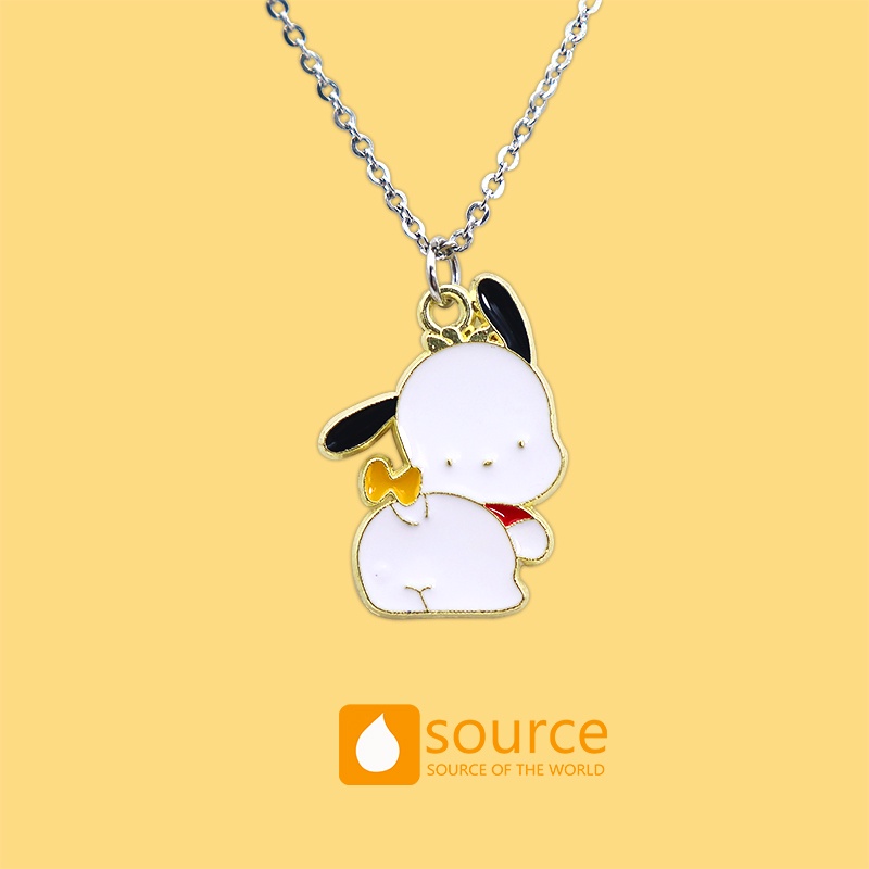 Kalung Rantai Bahan Stainless Steel Alloy Dengan Liontin Kartun Kelinci Bebek Kuning Kecil Untuk Wanita