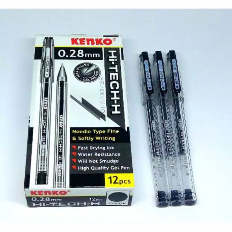 

PULPEN GEL KENKO HI-TECH-H 0,28 MM ( PER LUSIN ISI 12 PCS ) HITAM