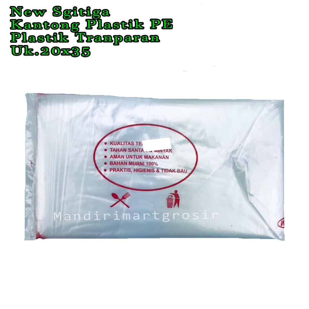 Kantong Plastik PE *New Sgitiga * Plastik Tranparan * Uk.20x35