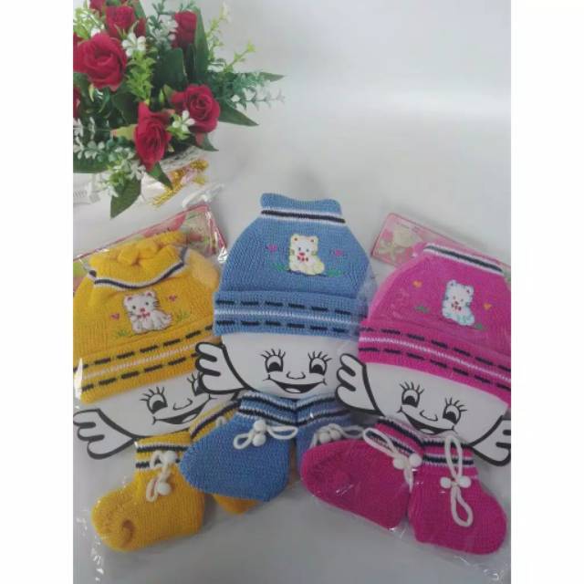 TOPI SET SEPATU BAYI RAJUT BOBOKO-TOPI SEPATU SET RAJUT BOBOKO-TOPI SWPATU BOBOKO-SET TOPI SEPATU