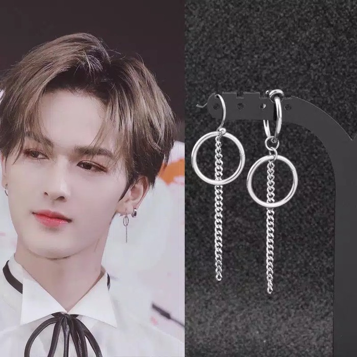 EE0412 - Anting JEPIT Tanpa Tindik Pria Wanita Kpop Korea BTS EXO GOT7