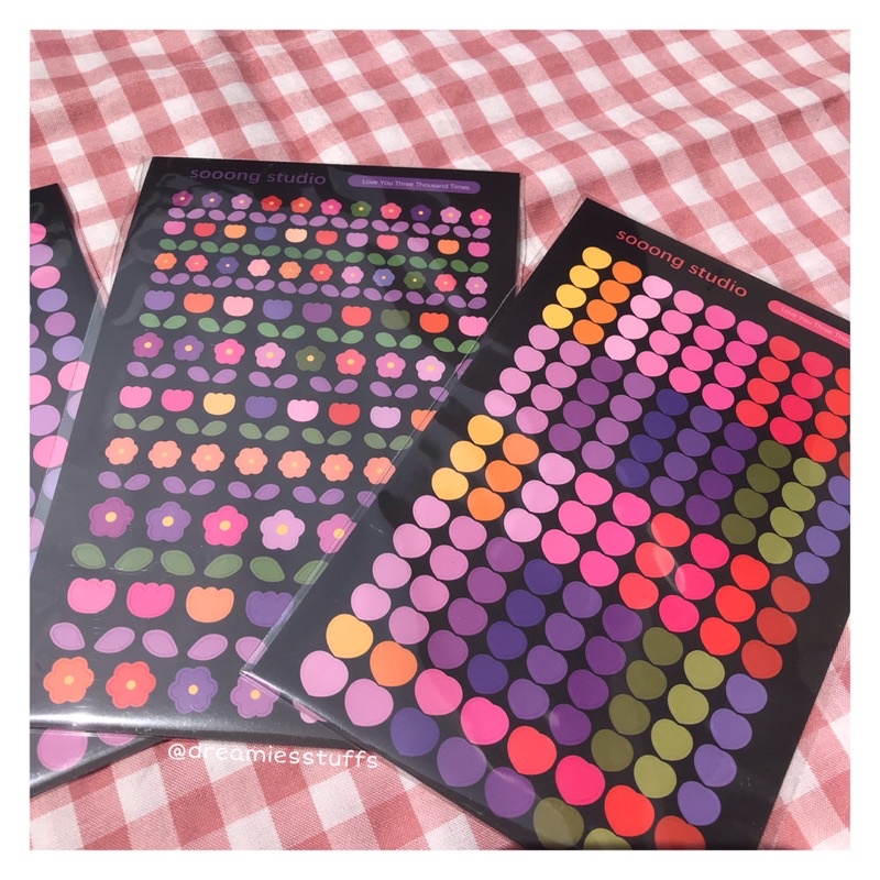 

(Dream) Cute round, love and flower colorfull deco sticker