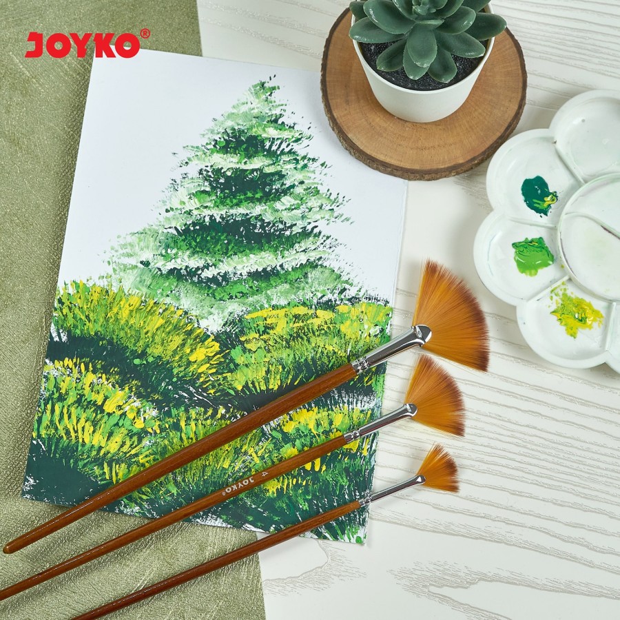 Kuas Lukis - Joyko Fan Brush Set isi 3 pcs