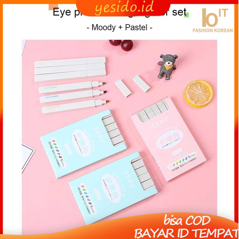 

[COD✨Ready stock]COD multicolor pena stabilo siswa 6PCS/set Stabilo / highlighter pastel 6 colors warna-YES