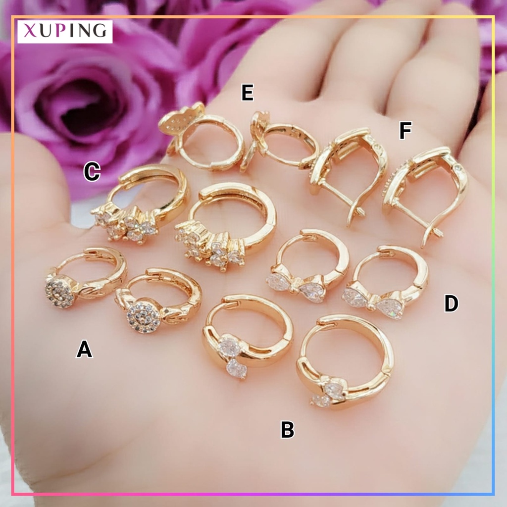 AT 115 - Anting Dewasa Cetik Kupu Permata Cantik Perhiasan Lapis Mas 18K Anting Xuping ori Wanita - Cute-2