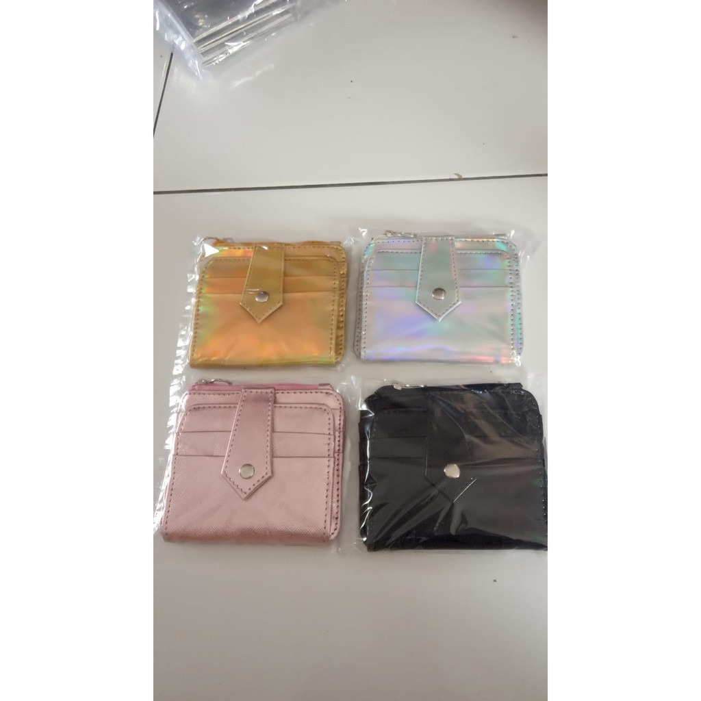 dompet wanita kancing hologram