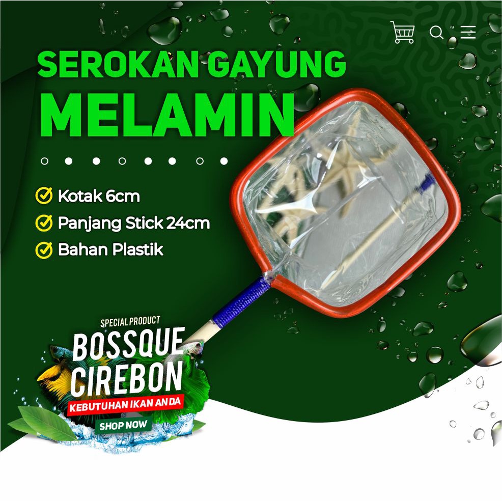 Serokan Gayung Melamin 6cm Seser Saringan Sauk Ikan Cupang Jentik Kutu Air Artemia
