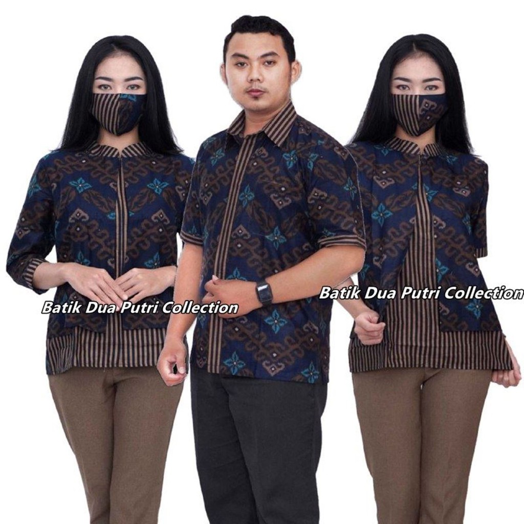 Atasan Batik Wanita Couple Batik Kemeja pria Bahan Katun Prima