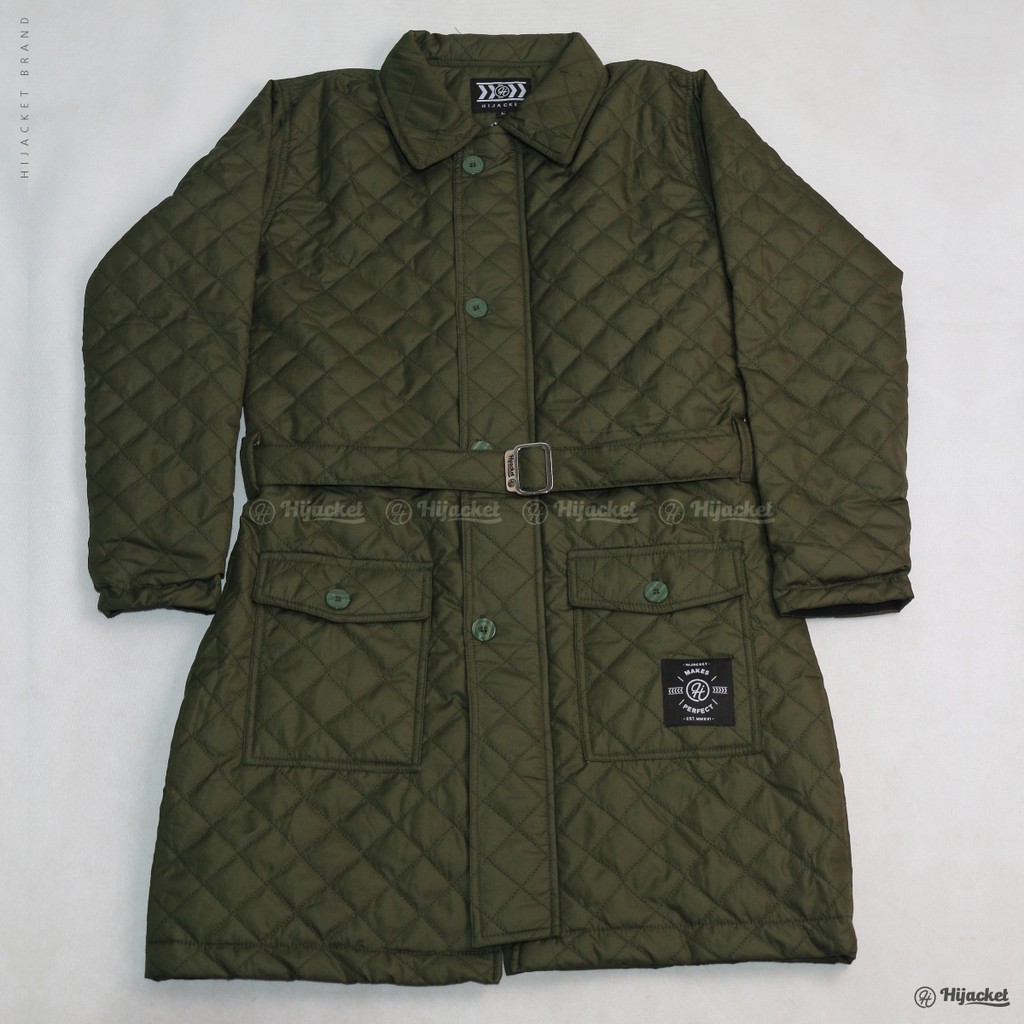 Hijacket® Agnezia | Original | Jaket Parasut Wanita Quilted Style with Belt-GREEN