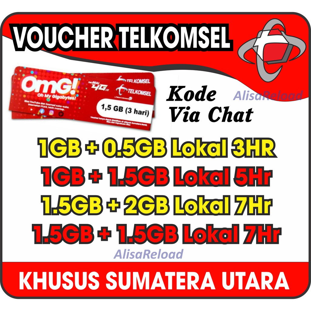 (VIA CHAT) Voucher Data Telkomsel | Kuota Internet Telkomsel Sumut